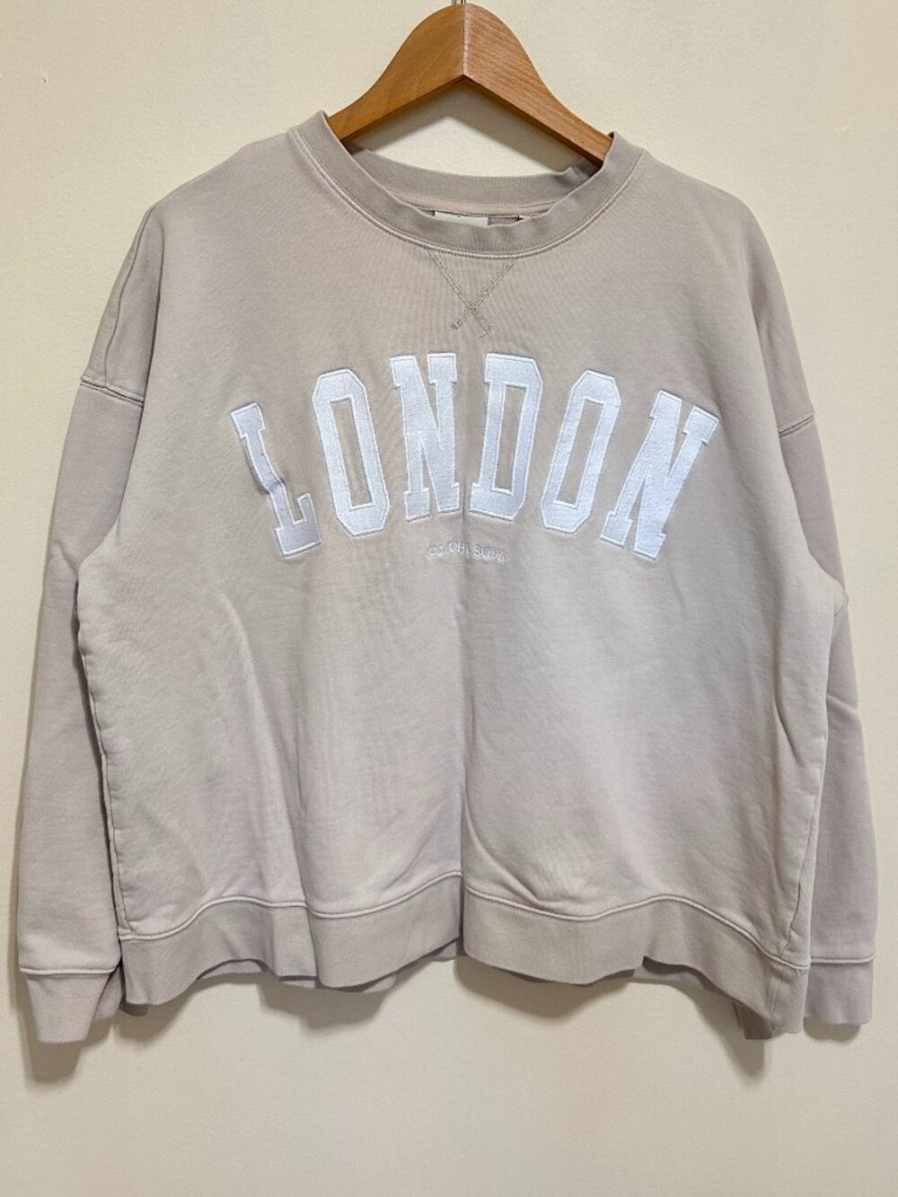 Scotch & Soda Crewneck Relaxed Sweatshirt LONDON Logo Beige Size XL